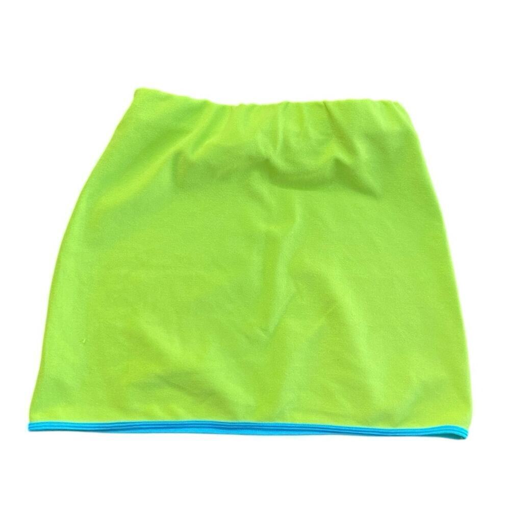Frankies Bikinis Women's Green Blue Pull On Mini Skirt Size Small